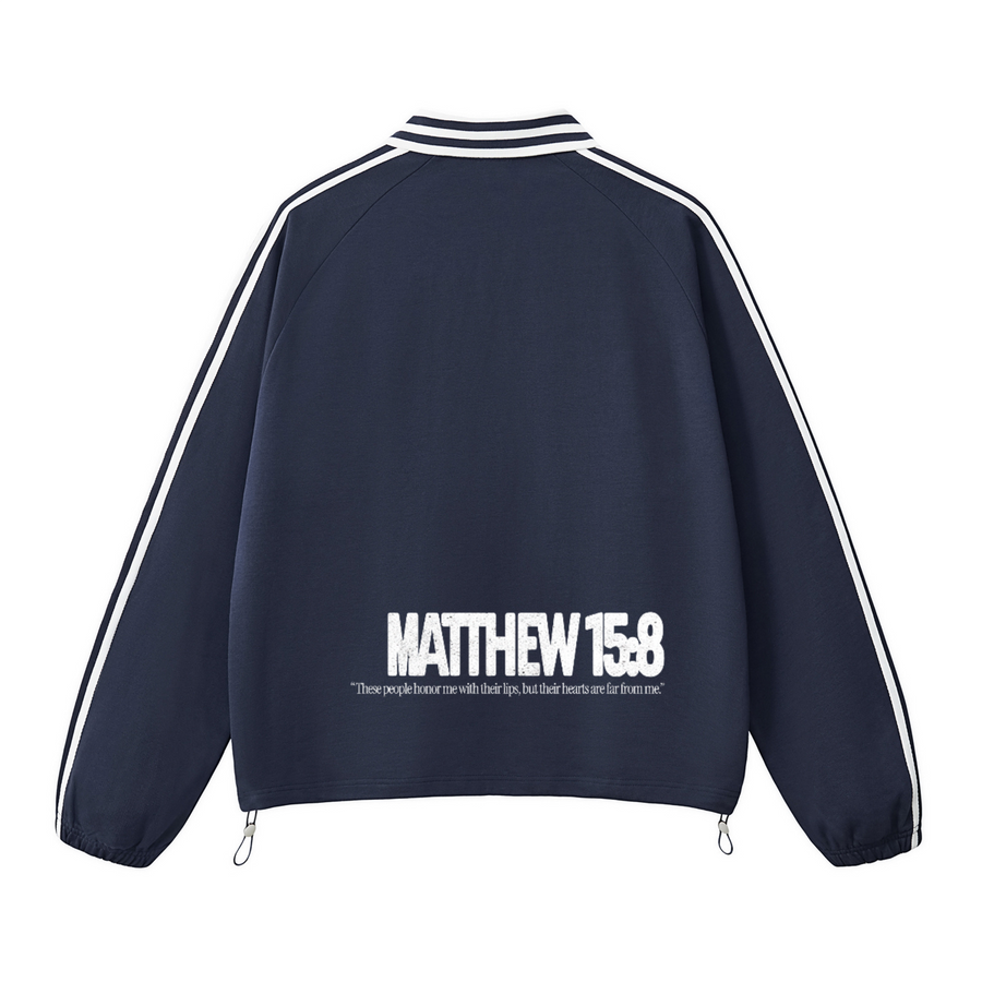 Stressing God Contrast Collar Sweatshirt