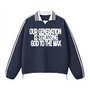 Stressing God Contrast Collar Sweatshirt
